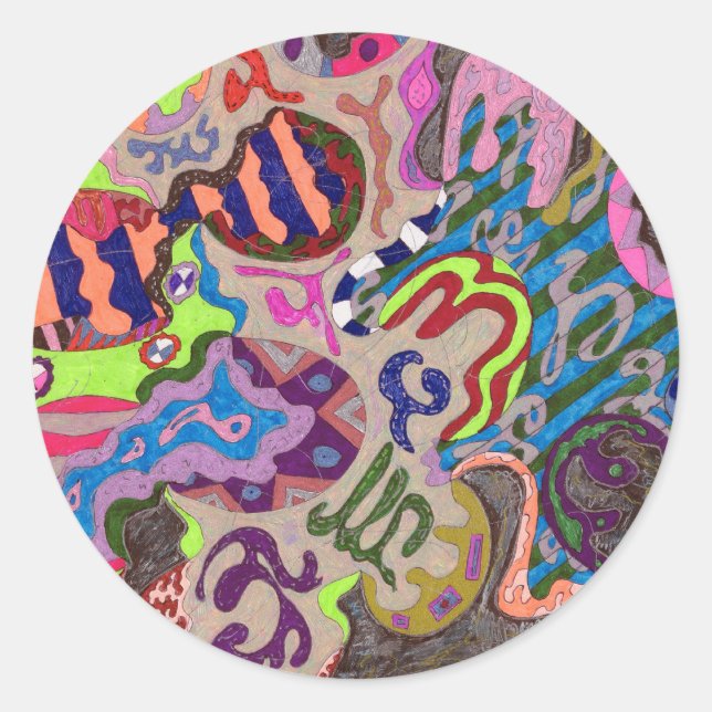 Sticker Rond "Danse" Abstraite (Devant)