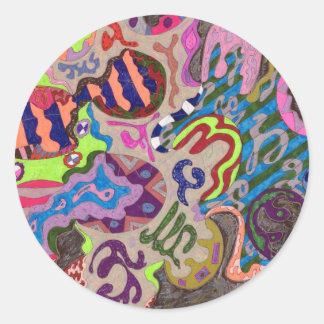 Sticker Rond "Danse" Abstraite