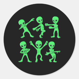 Sticker Rond Danse Aliens Défi Danse Garçons Filles Enfants Hal