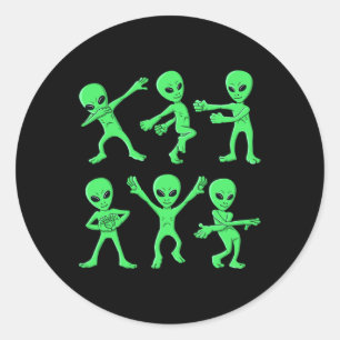 Sticker Rond Danse Aliens Défi Danse Garçons Filles Enfants Hal