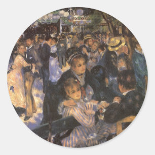 Sticker Rond Danse au Moulin de la Galette par Pierre Renoir