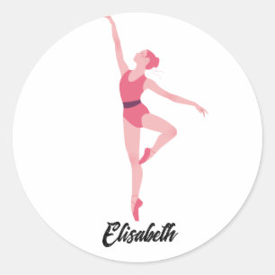 Sticker Rond Danse ballerine personnalisation