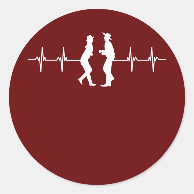 Sticker Rond Danse carré Cowboy Danse occidentale Professeur Da (Devant)