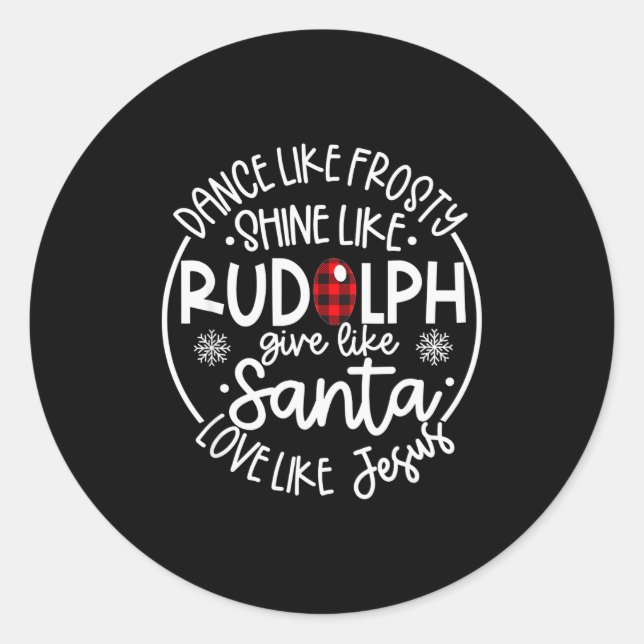 Sticker Rond Danse comme Frosty Brille comme Rudolph Aime comme (Devant)