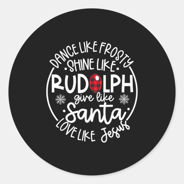Sticker Rond Danse comme Frosty Brille comme Rudolph Aime comme (Devant)