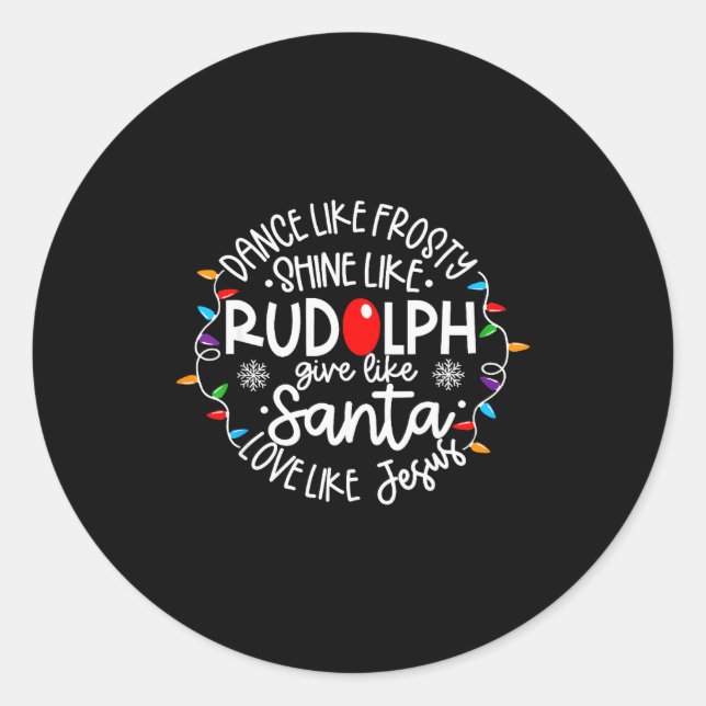 Sticker Rond Danse comme Frosty Brille comme Rudolph Aime comme (Devant)