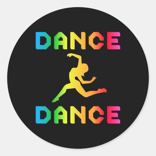 Sticker Rond Danse Danser Soirée Musique Sport Danser Idée cade (Devant)