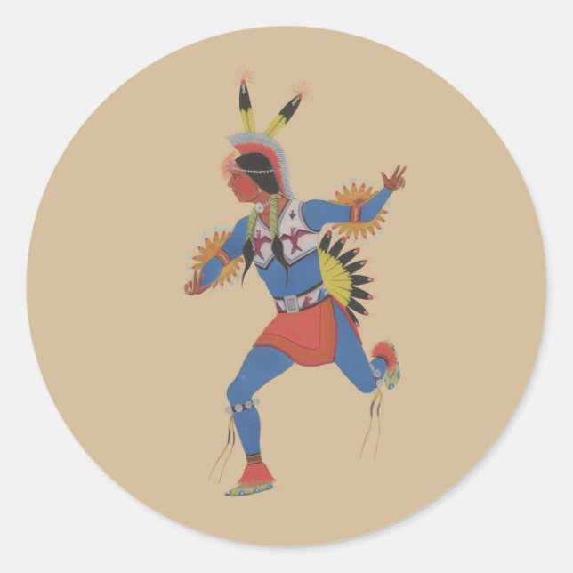 Sticker Rond Danse de guerre (ou Le Coureur) (Devant)