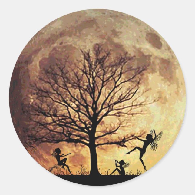 Sticker Rond Danse de la lune (Devant)