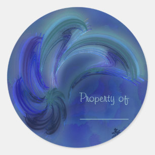 Sticker Rond Danse de l'art abstrait de dauphins