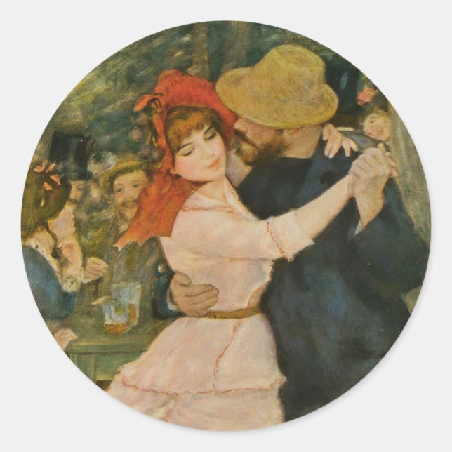 Sticker Rond Danse de Pierre-Auguste Renoir à Bougival (1883) (Devant)