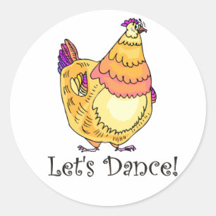 Sticker Rond Danse de poulet