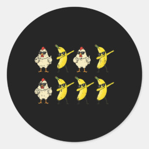 Sticker Rond Danse de poulet Nana Dab Danse drôle Meme Enfants