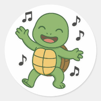 Sticker Rond Danse de tortue