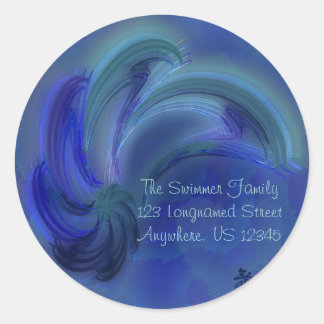 Sticker Rond Danse des dauphins abstrait Art