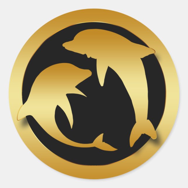 STICKER ROND DANSE D'OR DOLPHINS (Devant)