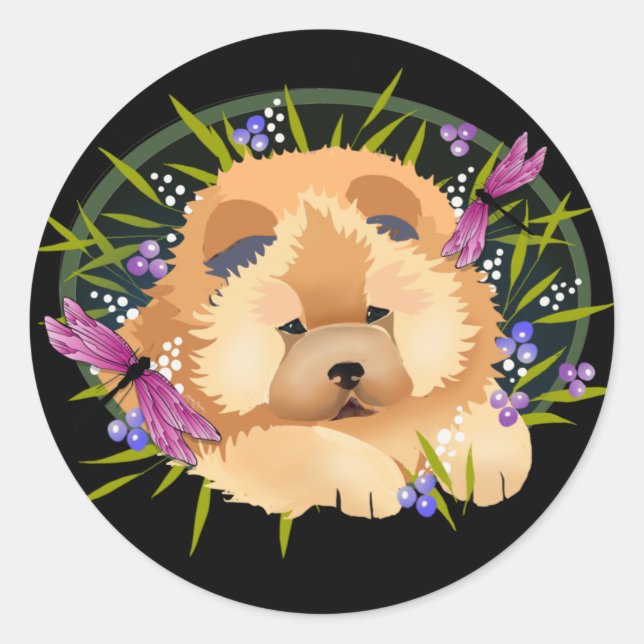 Sticker Rond DANSE DRAGON - choisissez l'autocollant Carré tail (Devant)