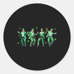 Sticker Rond Danse drôle de Trump Saint-Patrick's Day Lmn Panie