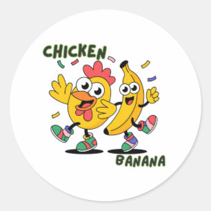 STICKER ROND DANSE DU POULET BANANE