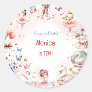 Sticker Rond Danse et tournoi mignon ballerine ballet enfant an