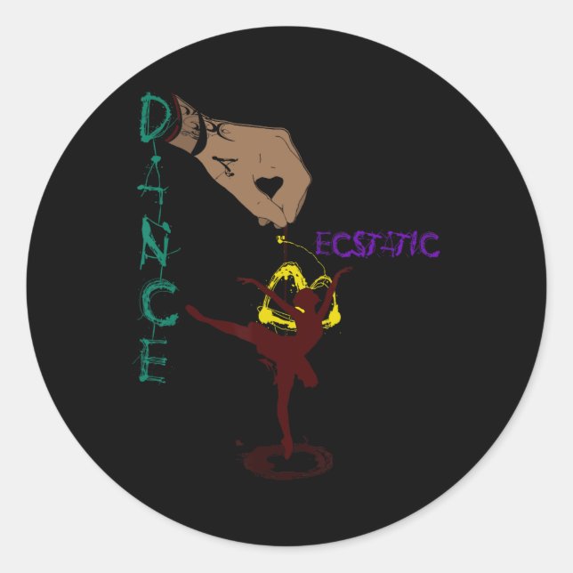 Sticker Rond Danse extatique Llerina Danseuse en tutu en danse  (Devant)