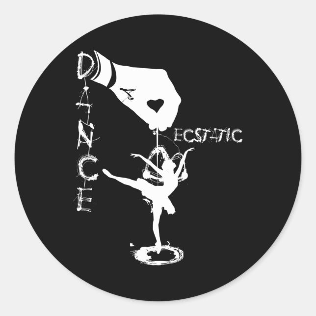 Sticker Rond Danse extatique Llerina Danseuse en tutu Freestyle (Devant)