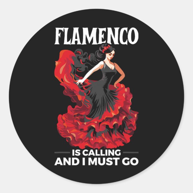 Sticker Rond Danse flamenco Danse espagnole Espagne Flamenco Da (Devant)