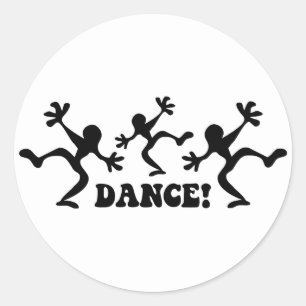 Sticker Rond Danse folle de danseurs