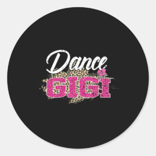 Sticker Rond Danse Gigi Leopard Danser drôle Gigi Fête des Mère