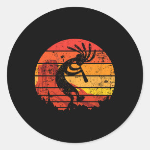 Sticker Rond Danse Kokopelli Sud-Ouest des États-Unis Amérindie