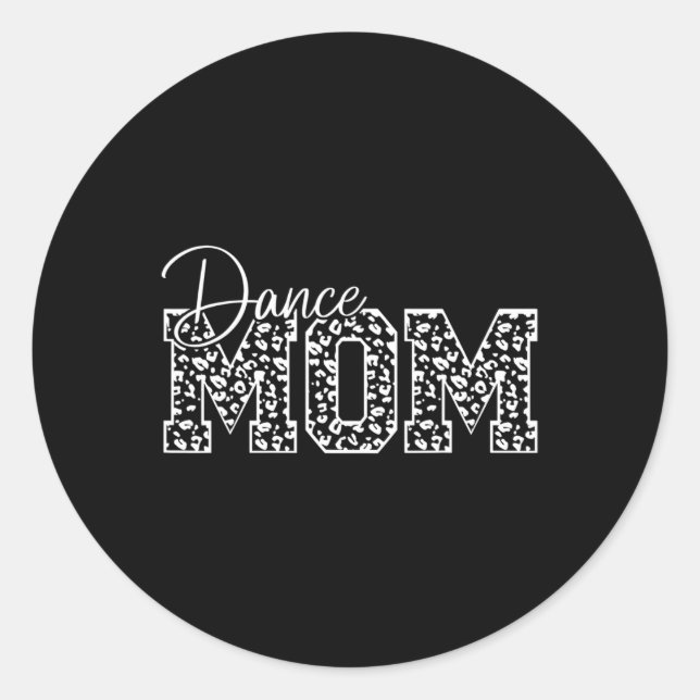 Sticker Rond Danse Maman Leopard Cheetah Drôle Drôle Danser Lov (Devant)