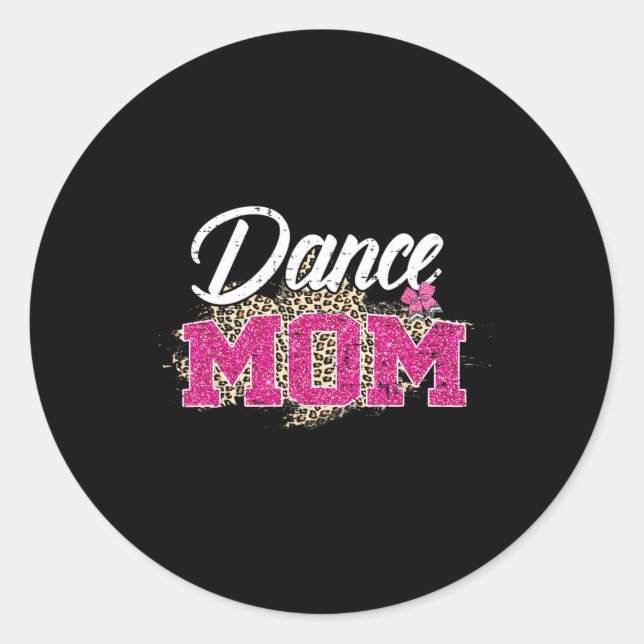 Sticker Rond Danse Maman Leopard Drôle Danser Fête des mères (Devant)