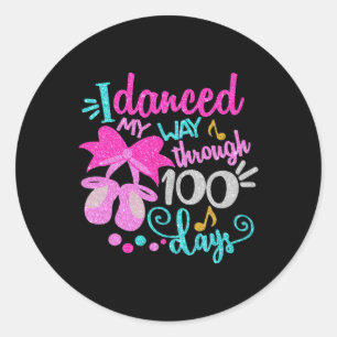 Sticker Rond Dansé Mon Chemin À Travers 100 Jours Danseuse Ball