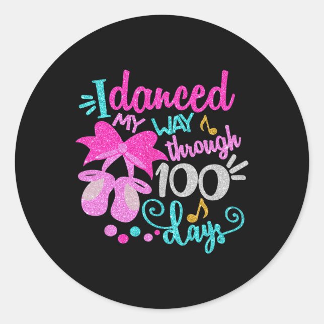 Sticker Rond Dansé Mon Chemin À Travers 100 Jours Danseuse Ball (Devant)