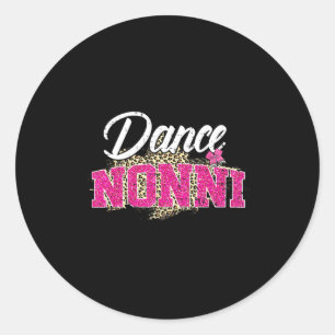Sticker Rond Danse nonni léopard drôle danse nonni mère