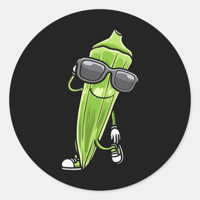 Sticker Rond Danse Okra Avec Les Sungles Okras (Devant)