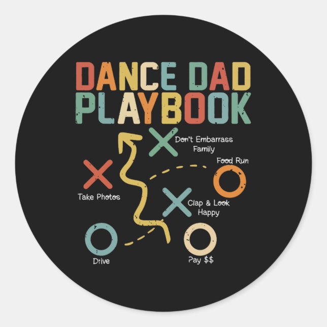 Sticker Rond Danse Papa Comp Drôle amusant Playbook Danser Papa (Devant)
