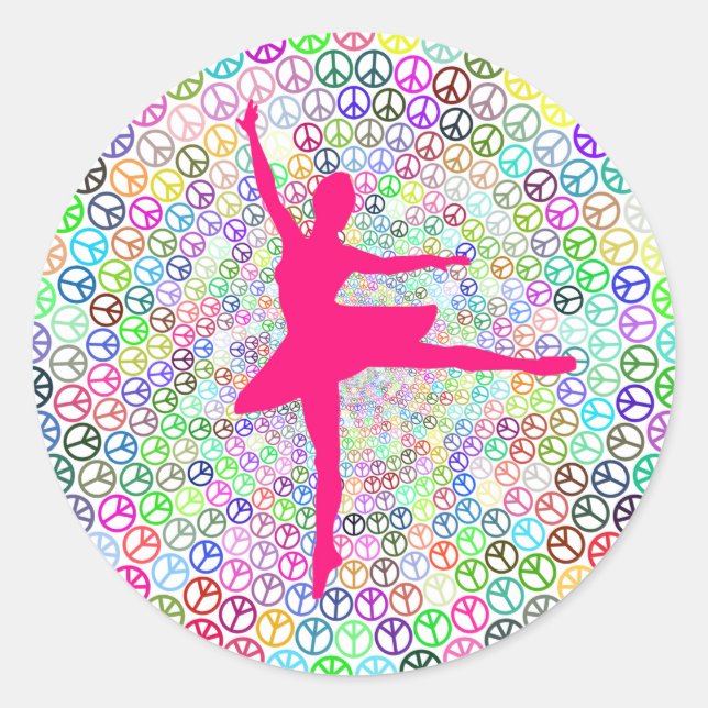 Sticker Rond Danse pour la paix (Devant)
