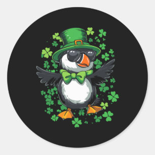 Sticker Rond Danse Puffin Irlandais Éire Paddy Irishwoman Irish