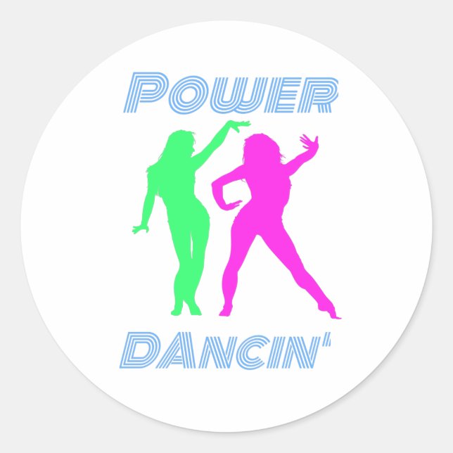 Sticker Rond Danse - Retro Power Dancin 'Girls (Devant)