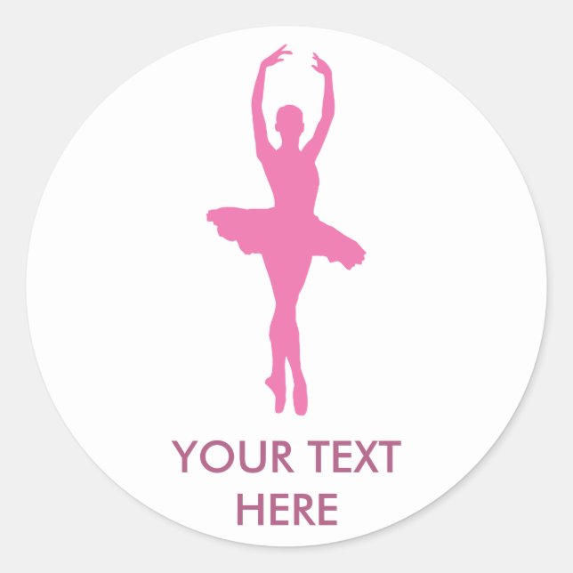 Sticker Rond Danse rose Ballerina (Devant)