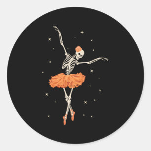 Sticker Rond Danse Skeleton Ballerina Ballet Danse Halloween