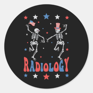 Sticker Rond Danse squelette radiologie technicien X-ray patrio
