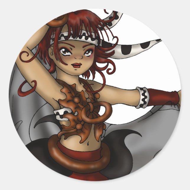 Sticker Rond Danse tambour (Devant)