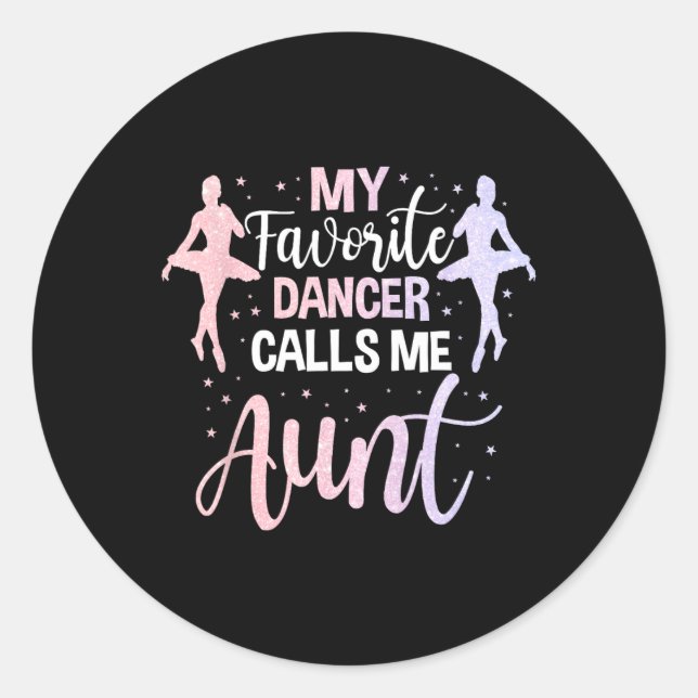 Sticker Rond Danse Tante Mignonne Danser Mes Appels De Danseur  (Devant)