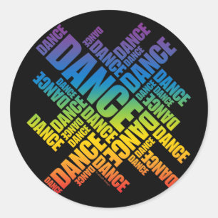 Sticker Rond Danse typographique (spectre)
