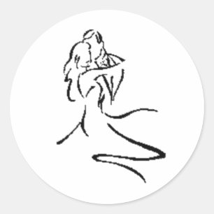 Sticker Rond Danse vintage en couple