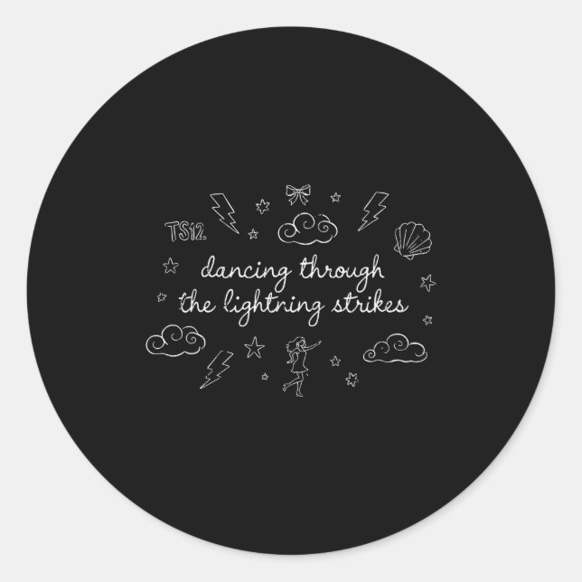 Sticker Rond Danser à travers les coups de foudre, drôle de dan (Devant)