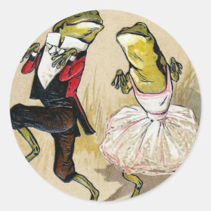 Sticker Rond Danser avec les grenouilles