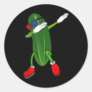 Sticker Rond Danser Concombre Picker Lover Mignonne Drôle